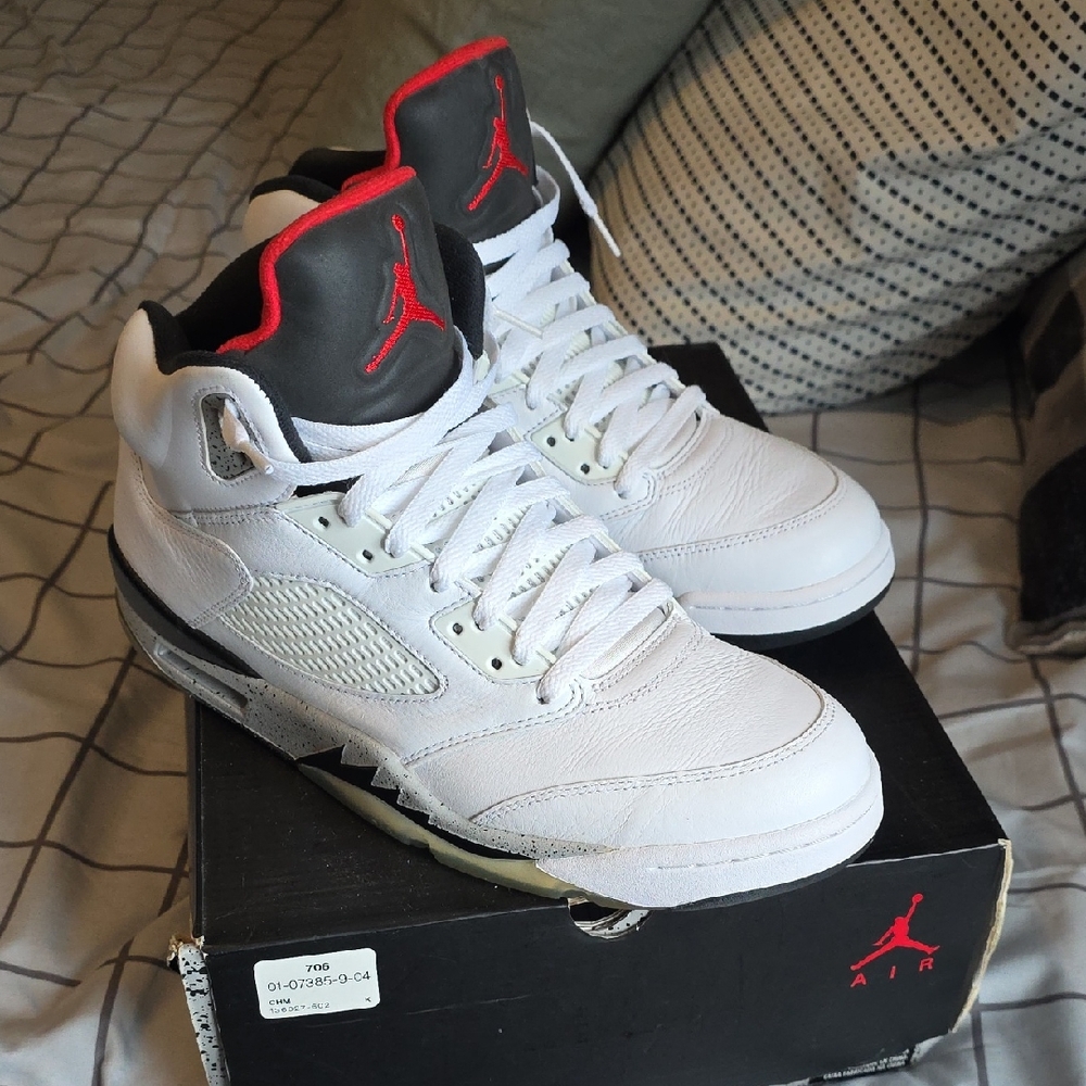 Jordan White and Red Men's Sneakers